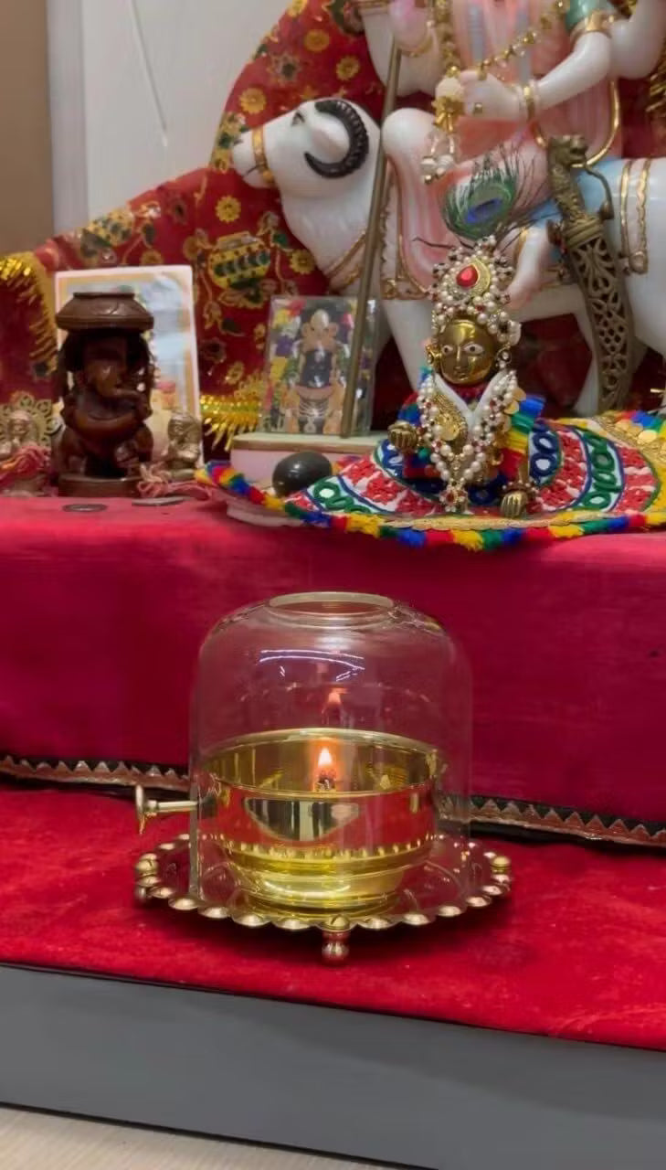 Golden Brass Akhand Diya Oil Lamp for diwali