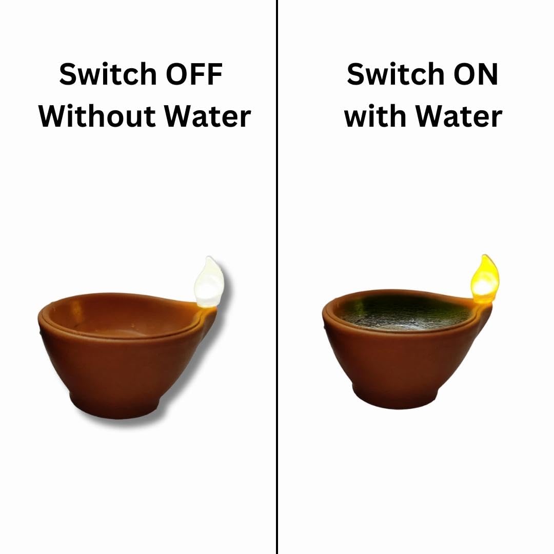 Eco-Friendly LED Water Sensor Diyas | Long-Lasting Glow (Pack of 6/12/18/24)