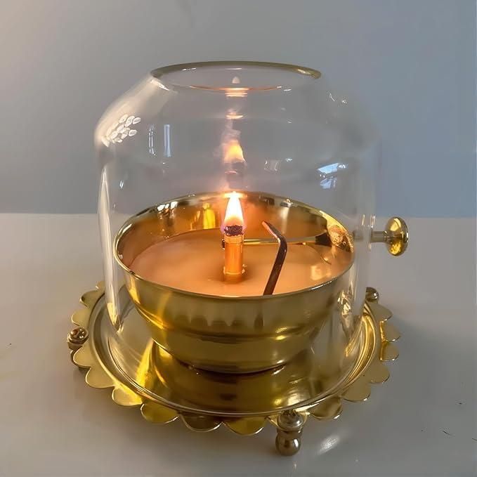 Golden Brass Akhand Diya Oil Lamp for diwali