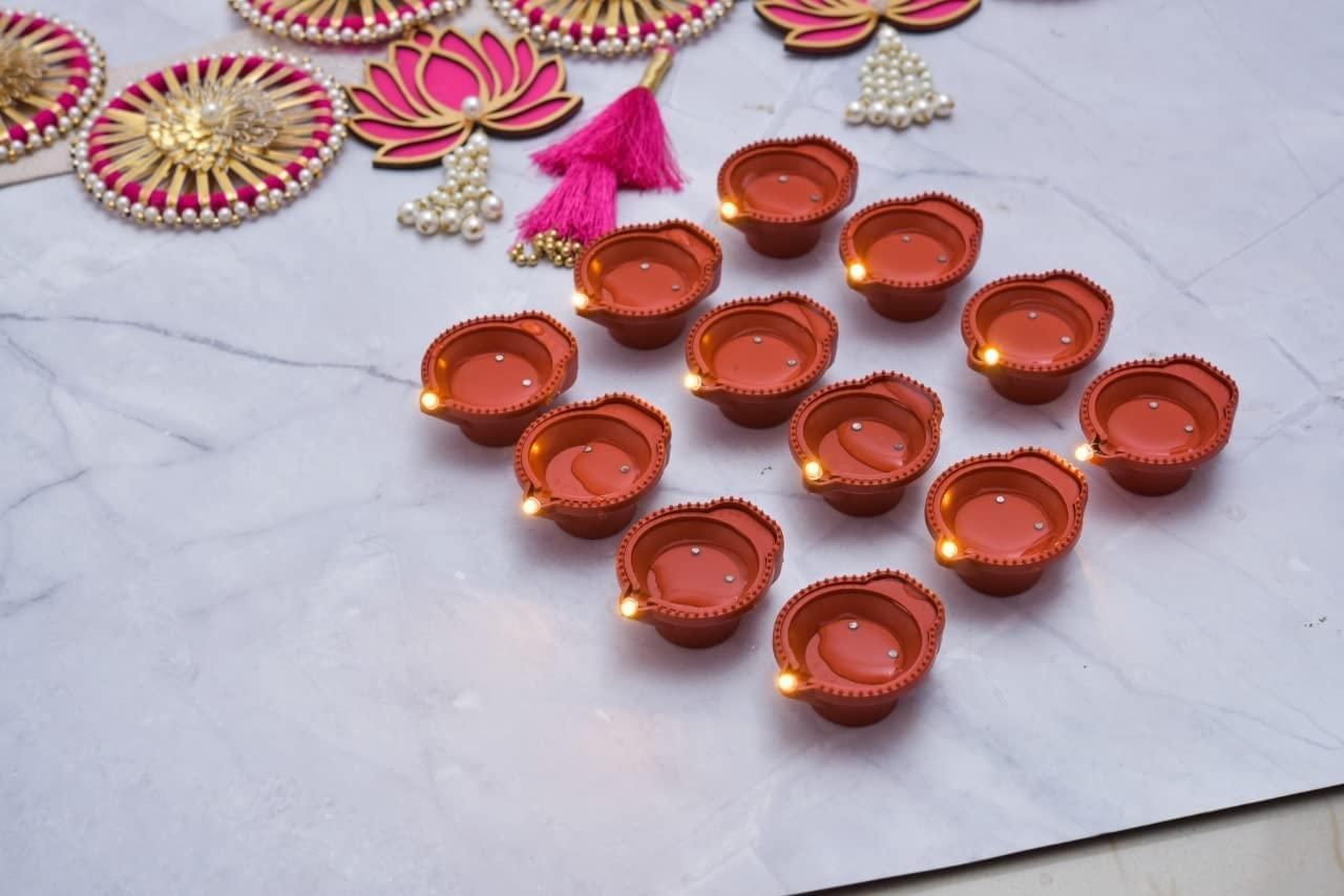 Eco-Friendly LED Water Sensor Diyas | Long-Lasting Glow (Pack of 6/12/18/24)